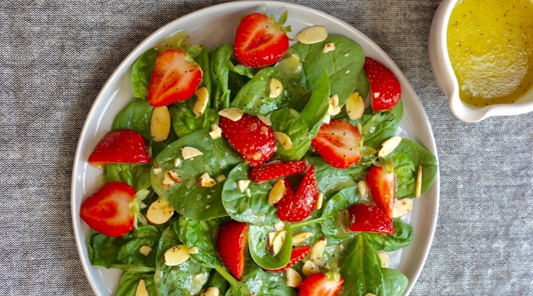 Baby Spinach and Fresh Strawberry Salad with Citrus Poppy Seed Vinaigrette