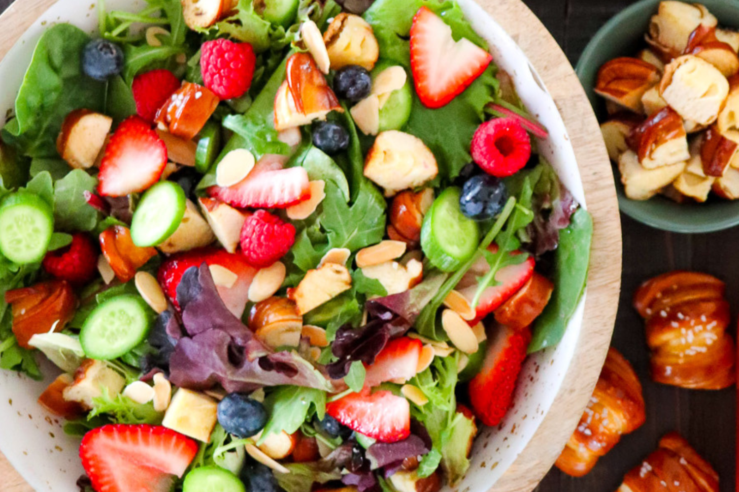 Spring Salad with Truffle Croutons