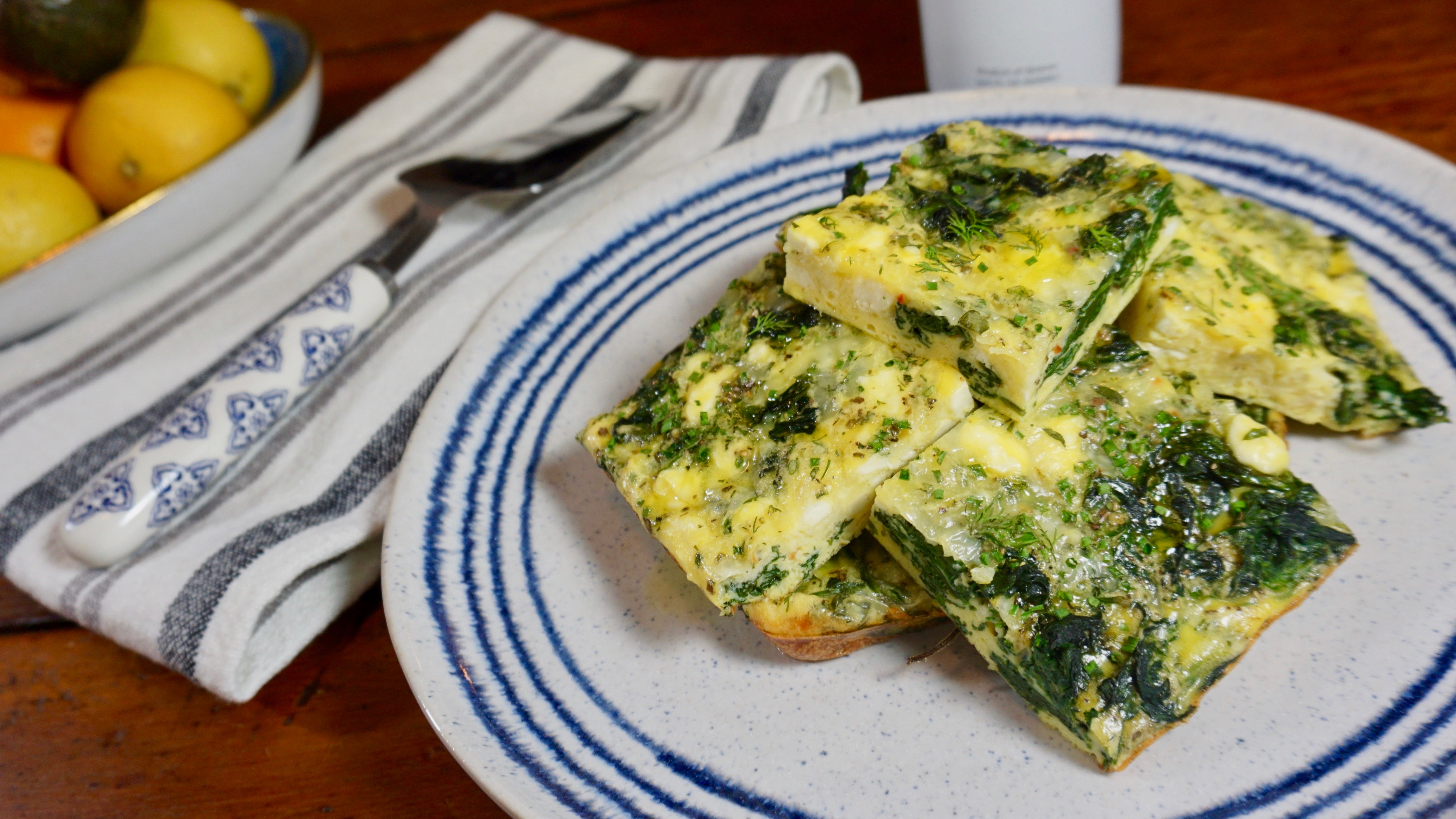 Feta and Spinach Frittata with Herbs