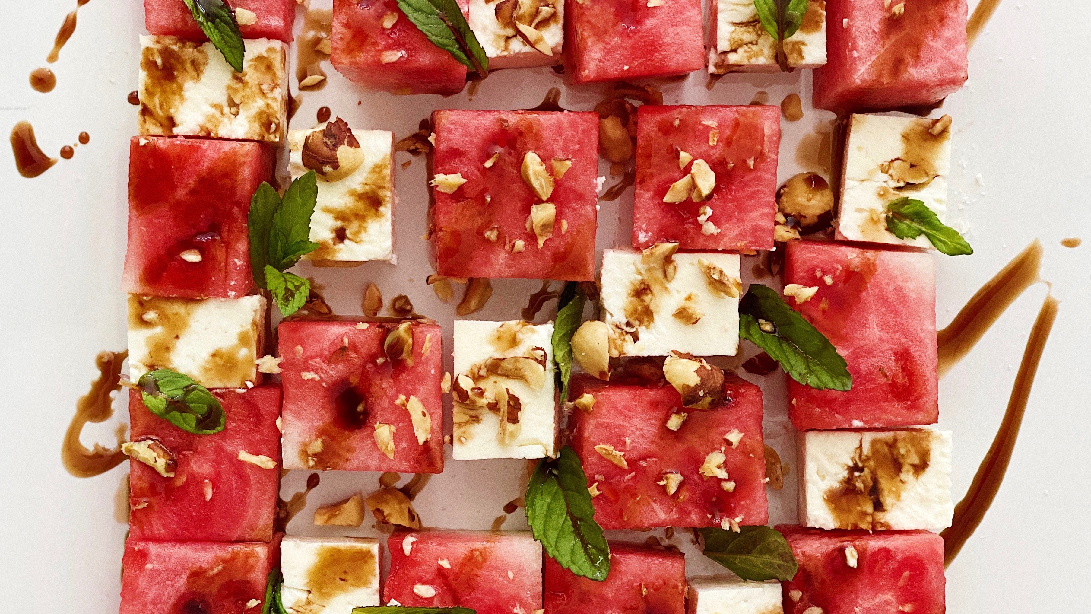 Dark Chocolate Balsamic Vinegar, Watermelon & Feta Salad
