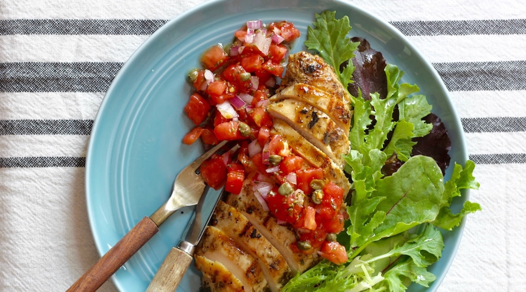 Grilled Tarragon Chicken with Fresh Tomato Relish