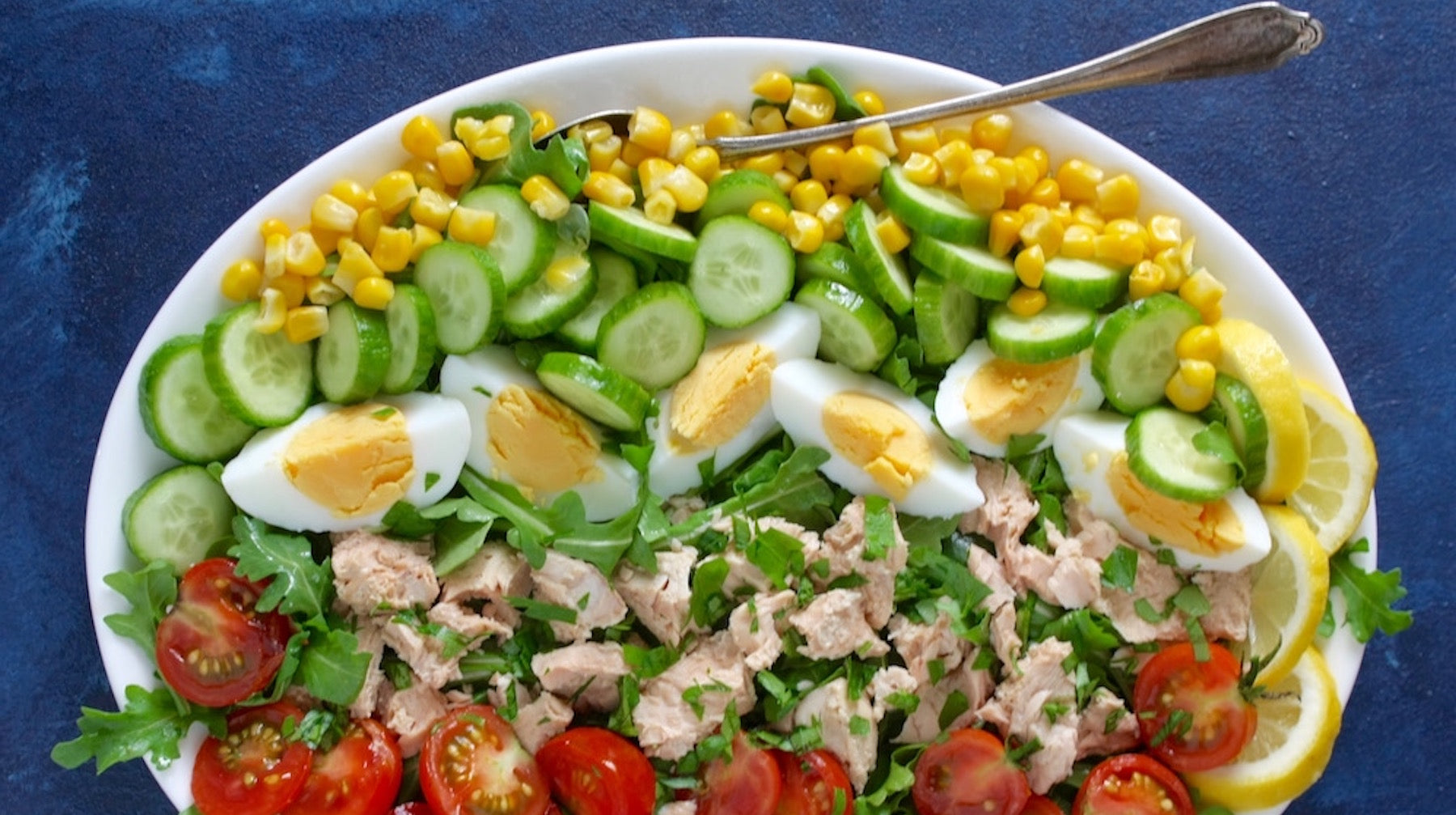 Smoked Trout, Arugula and Corn Dinner Salad