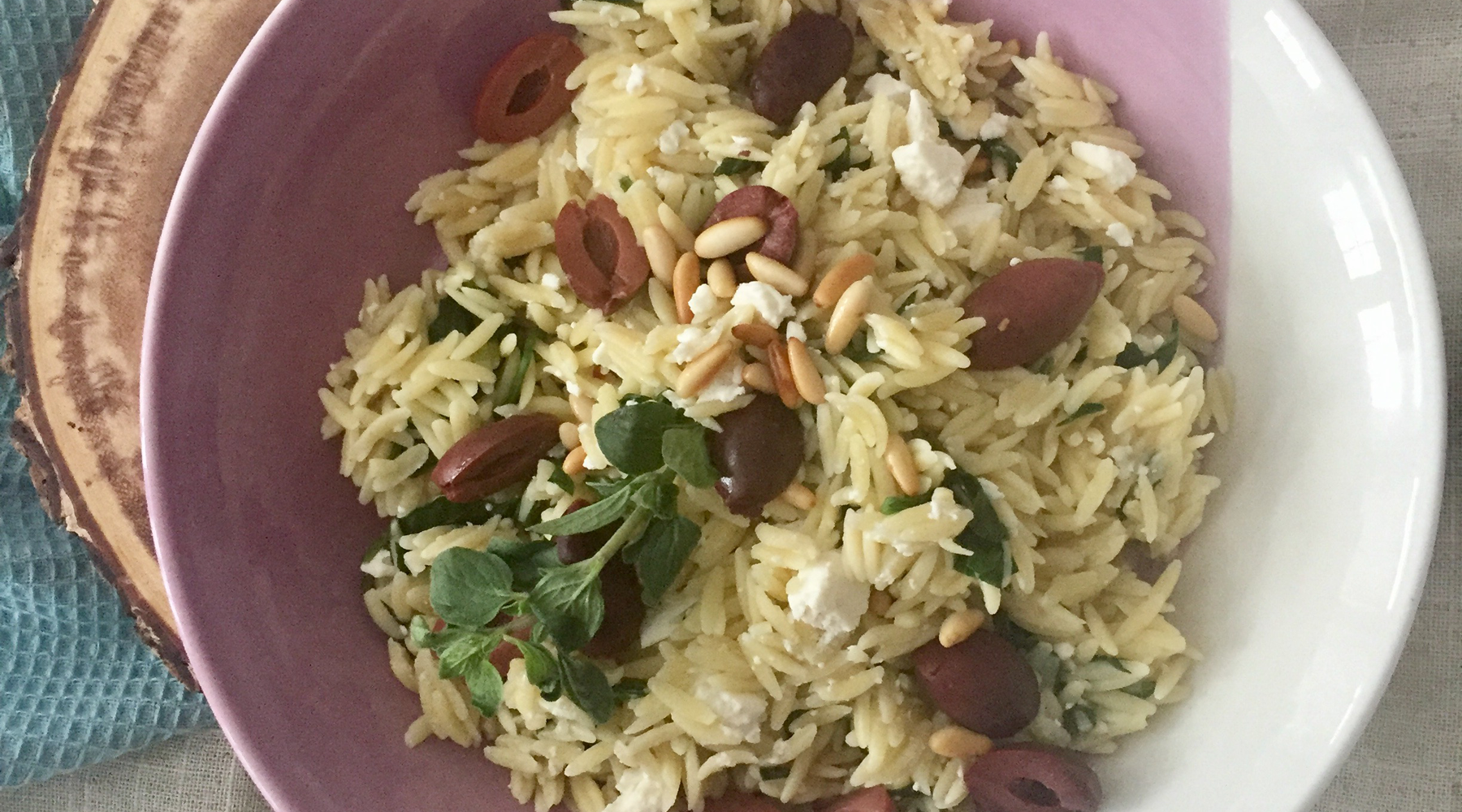 Greek Vegetarian Orzo Salad